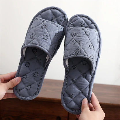 New Pure Cotton Indoor Home Slippers Anti-Slip Cloth Bot Silent for Wooden Floor Spring Summer Women's Slippers Home Comfort