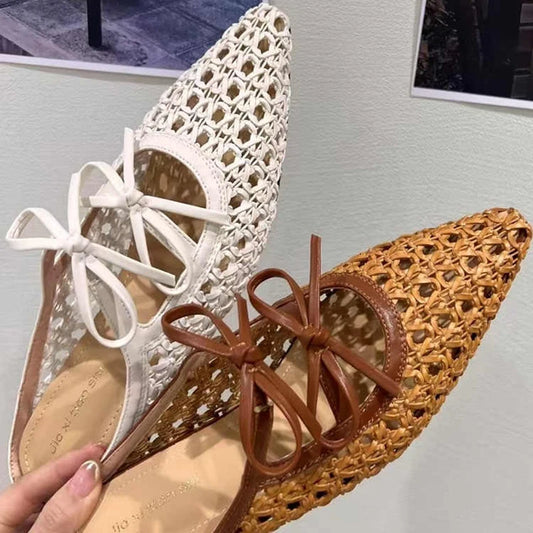 Summer Hollow Out Women Mules Slippers Elegant Butterfly-knot Slides Ladies Outdoor Street Style Sandalias