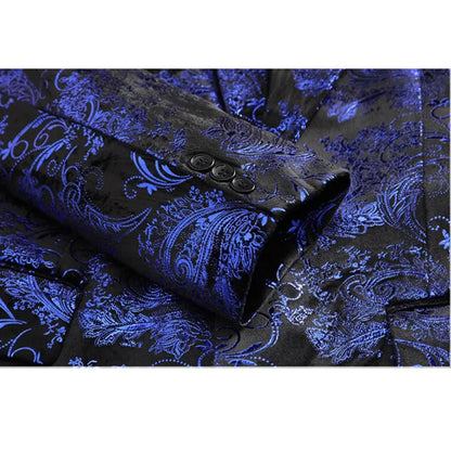 Beige Men's Long Sleeve Blazer,Gold Printed Party Suit Jacket,Asian Size M-6XL,Red Blue Silver Available Coats