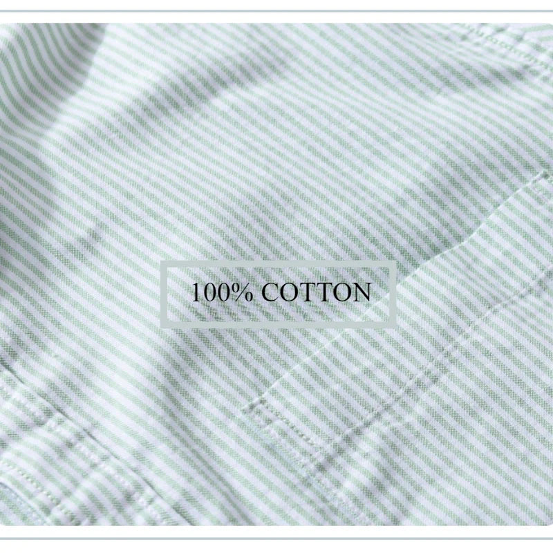 Simple Striped 100% Cotton Shirts for Men Clothing Casual Big Pocket Long Sleeve Men Shirts FY9920