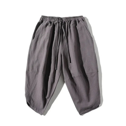 Retro Chinese Style Linen Short Sleeve Top Suit Cotton Linen Loose T-shirt Casual Two-piece Set Men Clothing