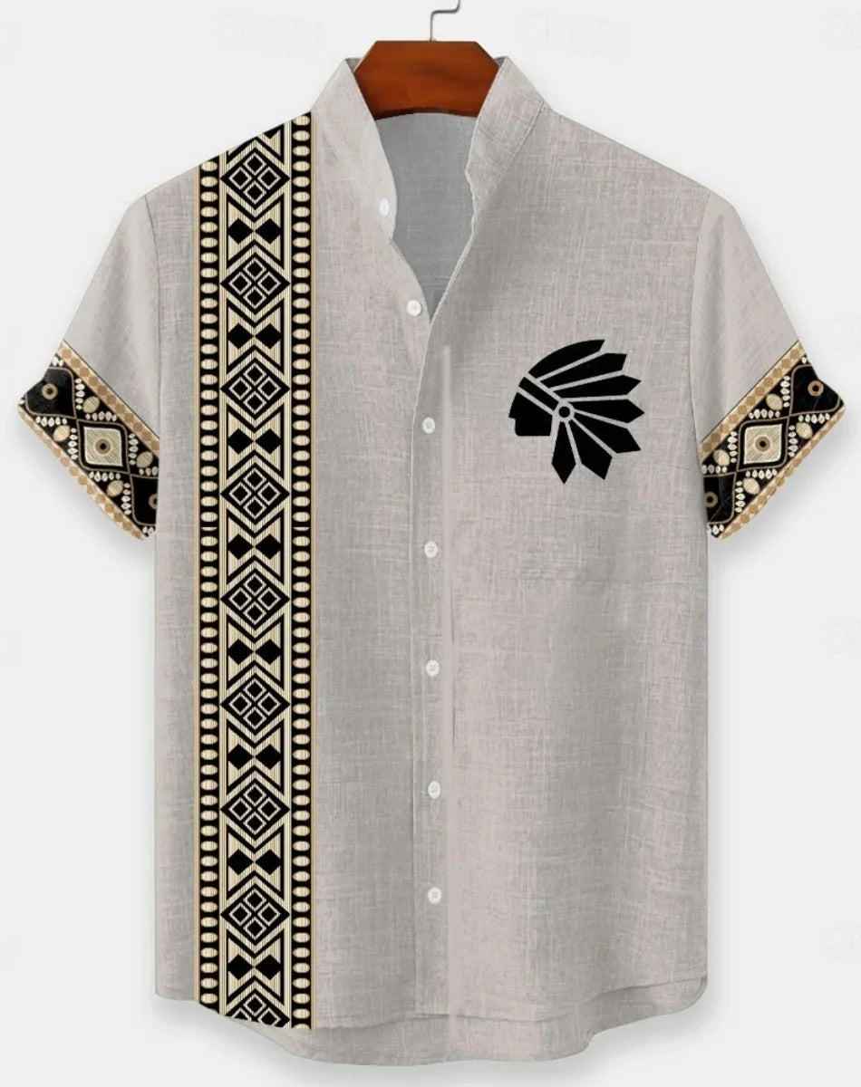 Men's New Linen Hawaiian Shirt 3D Fashion Short Sleeve Casual Urban Trend Summer Comfort Vacation