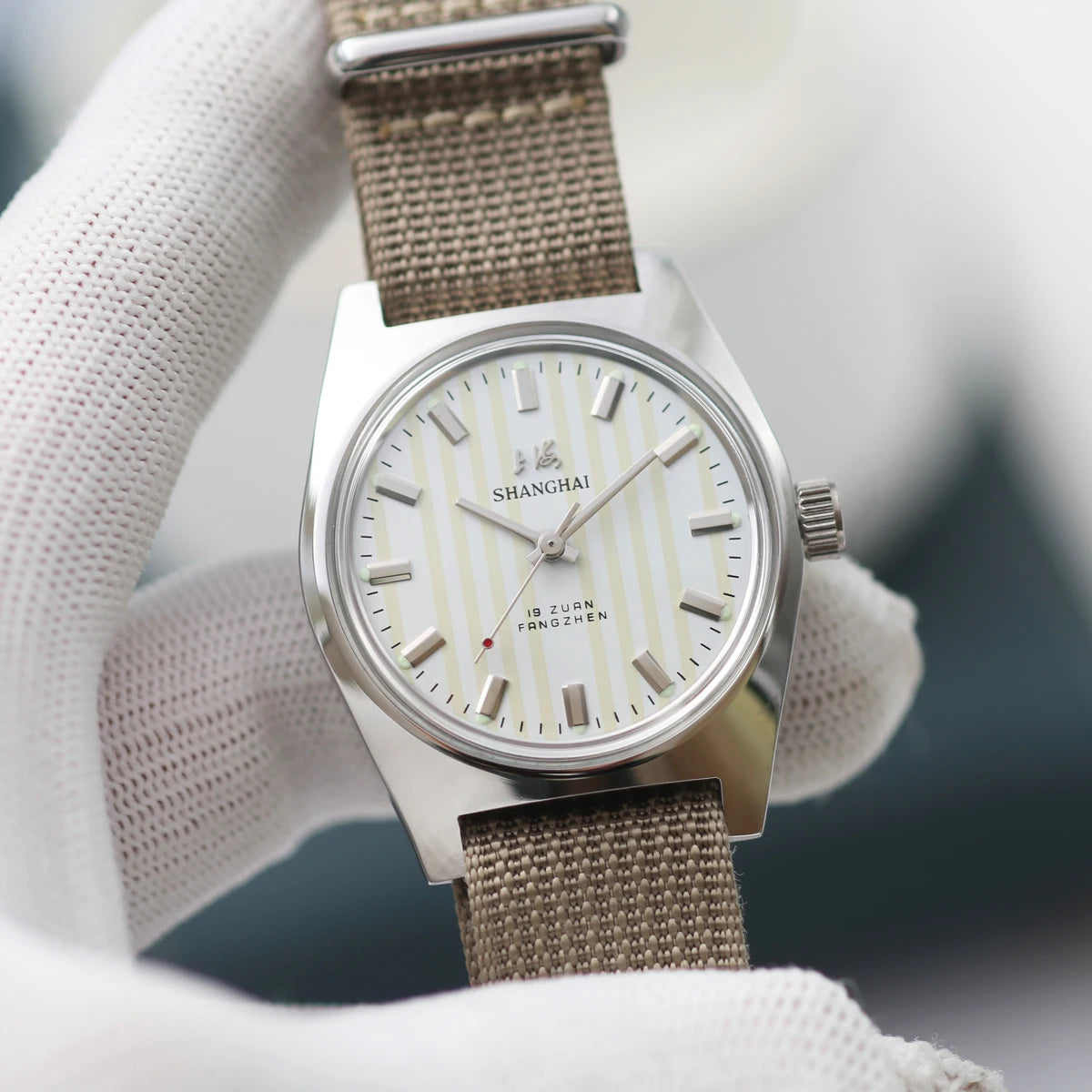 Shanghai Watches Sterile Dial Bauhaus Design 36mm Men's Mechanical Wristwatches Drop Shipper 7120