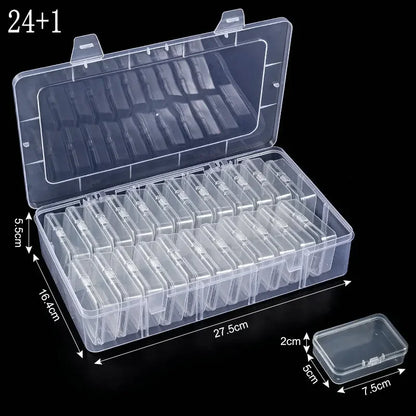 Small Bead Organizer Cases Plastic Organizer Box Mini Clear Bead Storage Container Box with Hinged Lid for DIY Jewelry Supply