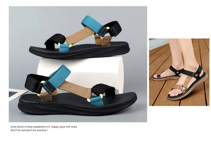 Summer Outdoor Wadable Sandals Man Arch Support Yoga Mat Insole Gladiator Open Beach Slippers Antiskid Durable Flat Men Shoe