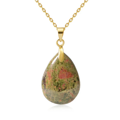 Natural Stone Crystal Pendant Teardrop Fashion Necklace For Diy Necklace Earrings Making Jewelry Christmas Friendship Gift