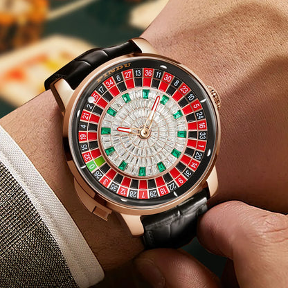 PINDU NEW Rotating dial design Mechanical Watch Men Japan NH35 Movement Sapphire Waterproof leather luxurious Automatic watch