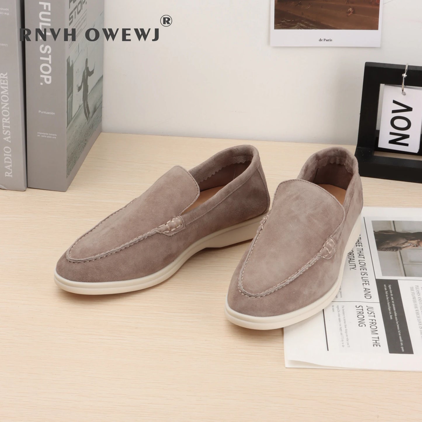 Suede Leather Men's Loafers Spring and Autumn Casual Soft Sole Shoes High Quality Cashmere Fashion Trends Flat Shoes