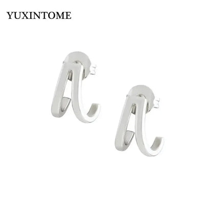 YUXINTOME Small 925 Sterling Silver Ear Needle C-Shaped Cartilage Piercing Stud Earrings For Women cartilage perforation Jewelry