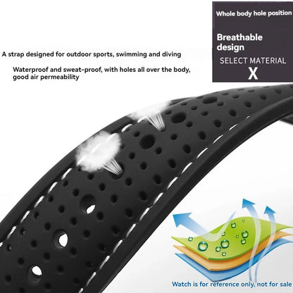 For Mido Watch with Silicone Soft Waterproof Commander Series Helmsman Series Orange Rudder Beren Saili Series Men's 20 22 24mm