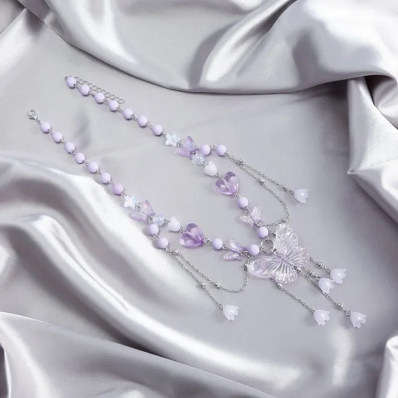 Exquisite Butterfly Pendant Necklace for Women Charm Fashion Y2K Accessories Wedding Party Jewelry Gift Long Layered Necklace