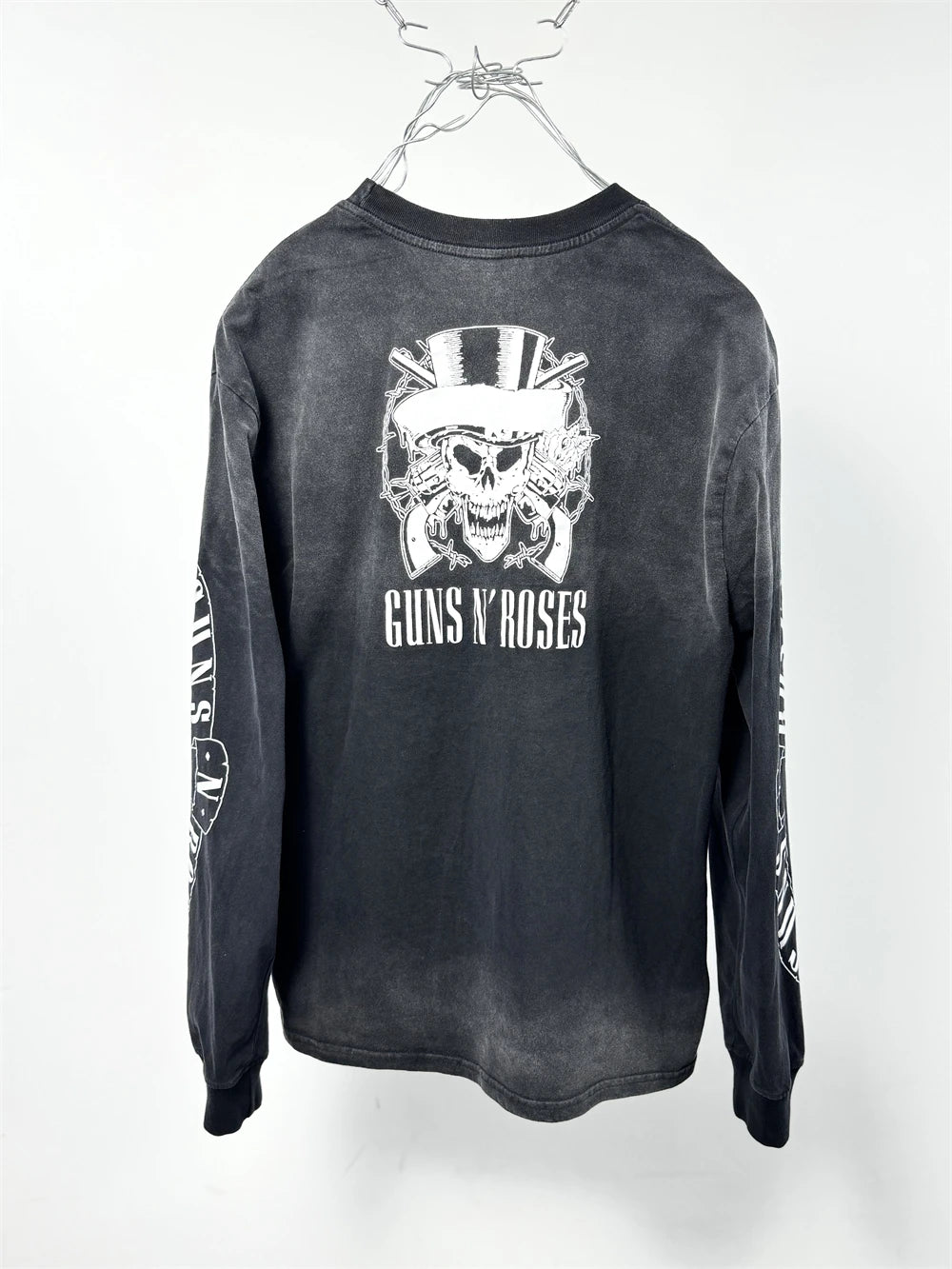 Vintage Hole SAINT Guns N' Roses Las Vegas Limited Washed T Shirt Men Women oversized Black Tee Tops T-Shirts