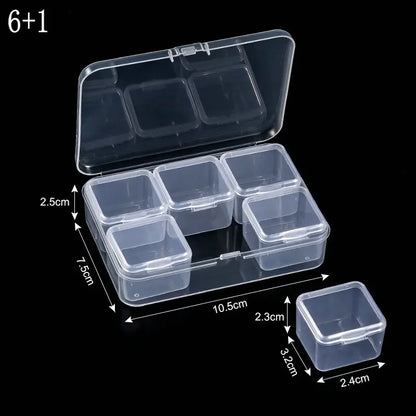 Small Bead Organizer Cases Plastic Organizer Box Mini Clear Bead Storage Container Box with Hinged Lid for DIY Jewelry Supply
