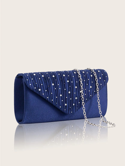 Sparkling and Luxurious Rhinestone Party Women's Clutch Bag with Gorgeous Rhinestone Pendant Necklace, Earrings, Bracelet Set, Especially Suitable for Party Girls, Brides, College Students' Evening Bag, Shoulder Crossbody Bag