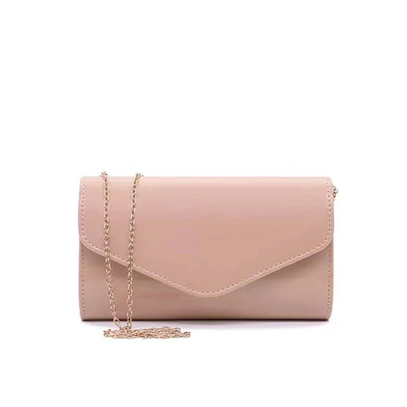Patent Leather Envelope Clutch Purse Shiny Candy Color Cover Day Clutches Evening Bag for Women Shoulder Handbags Bolso Mujer