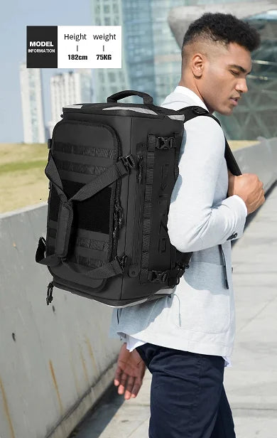 ozuko Airplane travel backpacMen's Sports Fitness Dry and Wet Separation Travel Bag Short Business Trip Weekend Camping Backpack