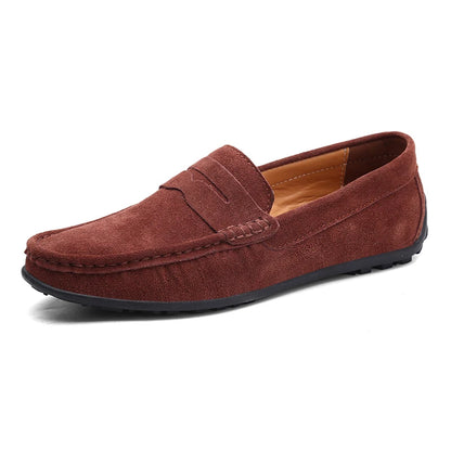 YRZL Men suede Loafers Breathable Driving Outdoor Casual Slip on Shoes for Man Lightweight Comfortable Non Slip Summer Men Shoes