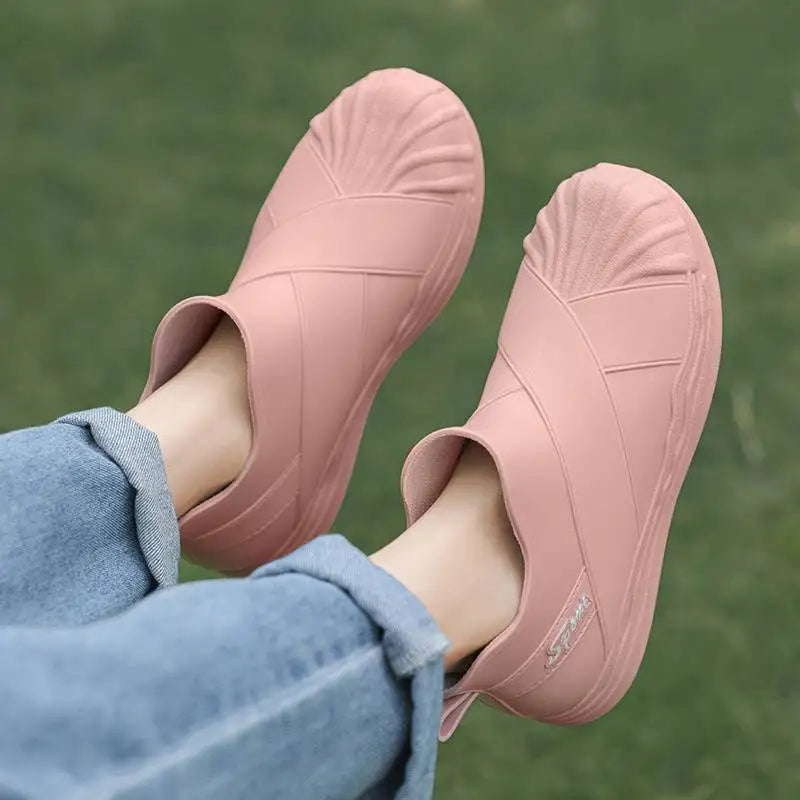 Gacimy Women's New Rain Shoes 2025 Fashion Outdoor Waterproof Garden Shoes Antiskid Rain Boots Cozy Soft Bottom Lady Short Boots