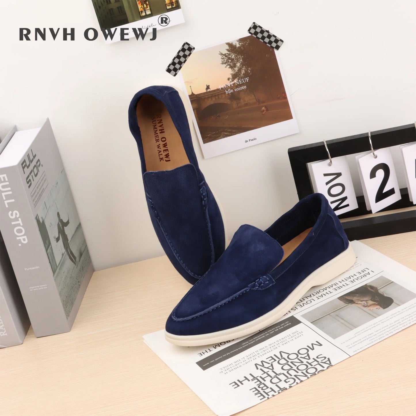 Suede Leather Men's Loafers Spring and Autumn Casual Soft Sole Shoes High Quality Cashmere Fashion Trends Flat Shoes