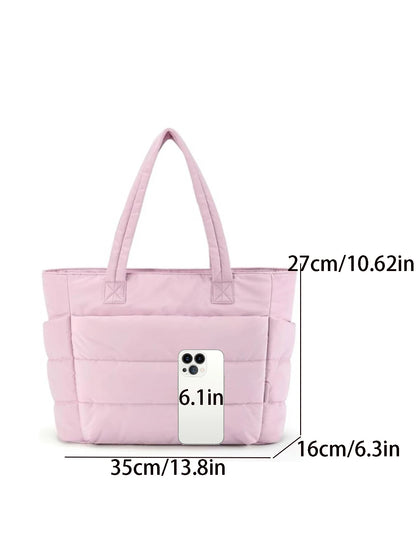 Women's Lightweight Puffy Handbag Suitable for Travel Work Beach Gym Store - Versatile Portable Bag