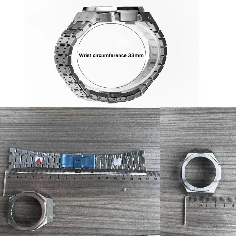 Gen4/5 Mod Kit For Casioak GA2100 Luxury Refit Mod Kit For GMA-S2100 GA-2110 Modification Kit Stainless Steel Case Metal Strap