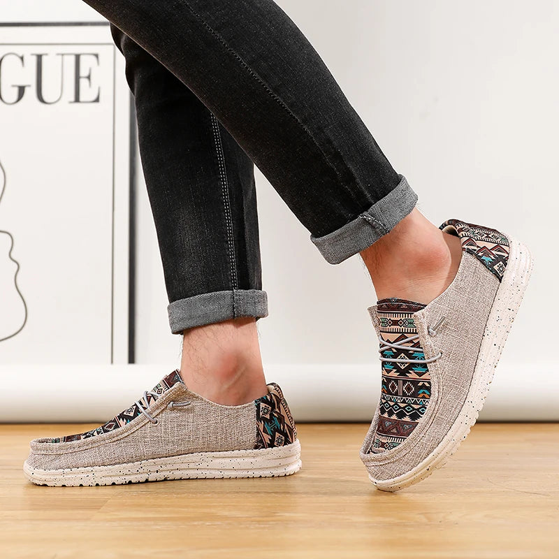 Comfortable Men Casual Canvas Shoes Men Loafers Mocassin Homme Moccasins Summer Popular Streetwear Plus Big Size 48