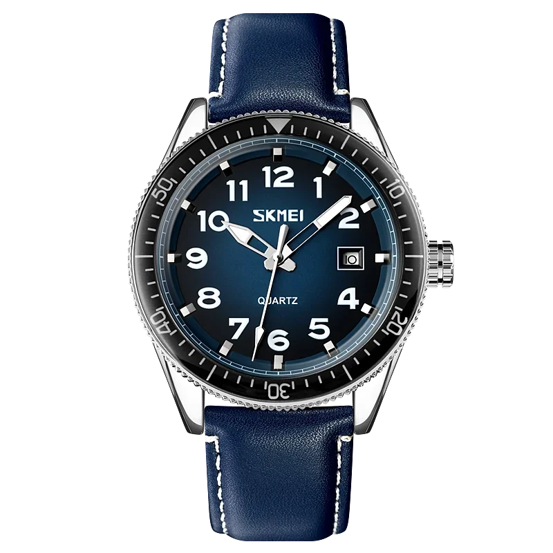 SKMEI 9232 Luxury Simple Sport Waterproof Men Business Mens Quartz Watches Leather Dial Wristwatches Calendar Clock Reloj Hombre