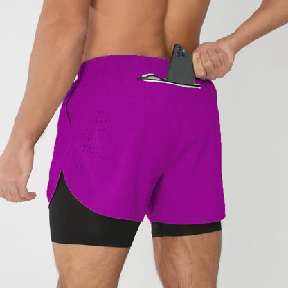 Men's Shorts Summer Sports Shorts 2 In 1 Quick Dry Workout Training Joggers Bodybuilding Fitness Short Pants Gyms Shorts Men