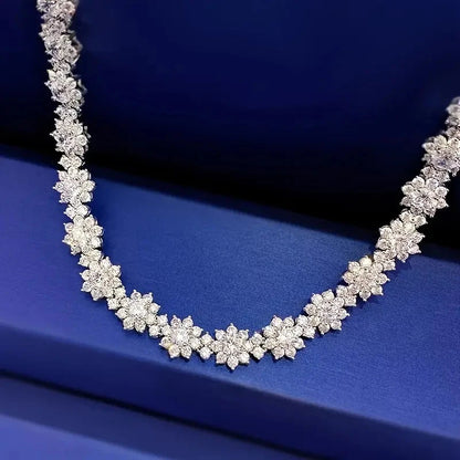 D VVS1 Moissanite Diamonds Bracelet Necklace For Women 925 Sterling Silver Jewelry Plated 18k Gold For Engagement Wedding Gift