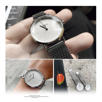 High Quality Matte Texture Dial, Stainless Steel Mesh Strap,Stylish Unisex Watch for Dad & Daily Wear,Best Gifts For Friends.