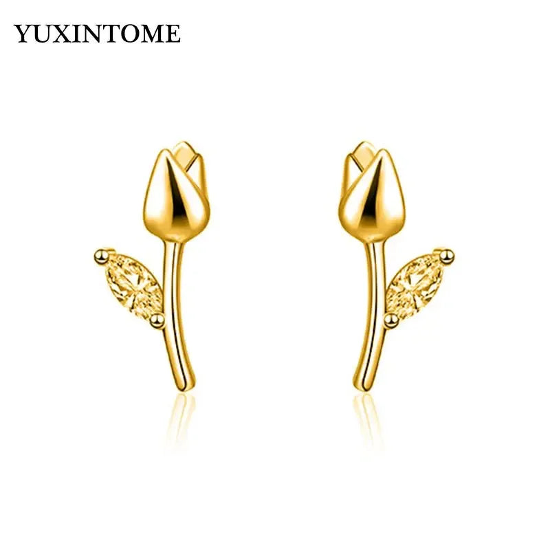 YUXINTOME Small 925 Sterling Silver Ear Needle C-Shaped Cartilage Piercing Stud Earrings For Women cartilage perforation Jewelry
