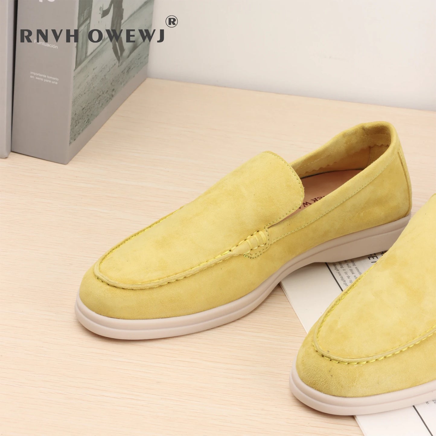 Suede Leather Men's Loafers Spring and Autumn Casual Soft Sole Shoes High Quality Cashmere Fashion Trends Flat Shoes