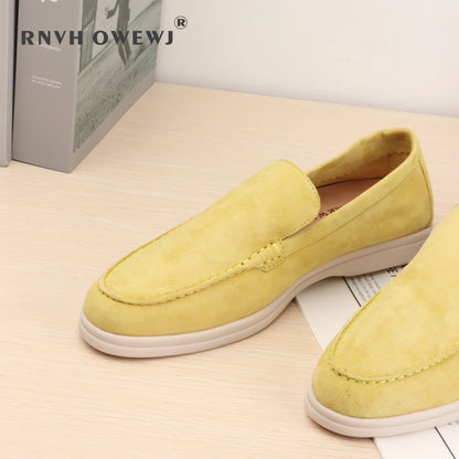 Suede Leather Men's Loafers Spring and Autumn Casual Soft Sole Shoes High Quality Cashmere Fashion Trends Flat Shoes