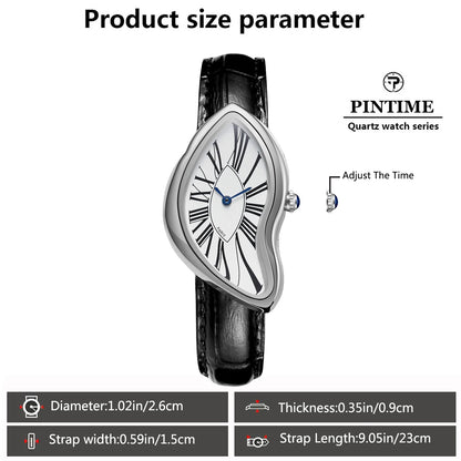 AAA Fashion y2k Twisted Case Business Mens Watches Top Luxury High Quality Quartz Watch Men Leather Waterproof Watch Clock Gift