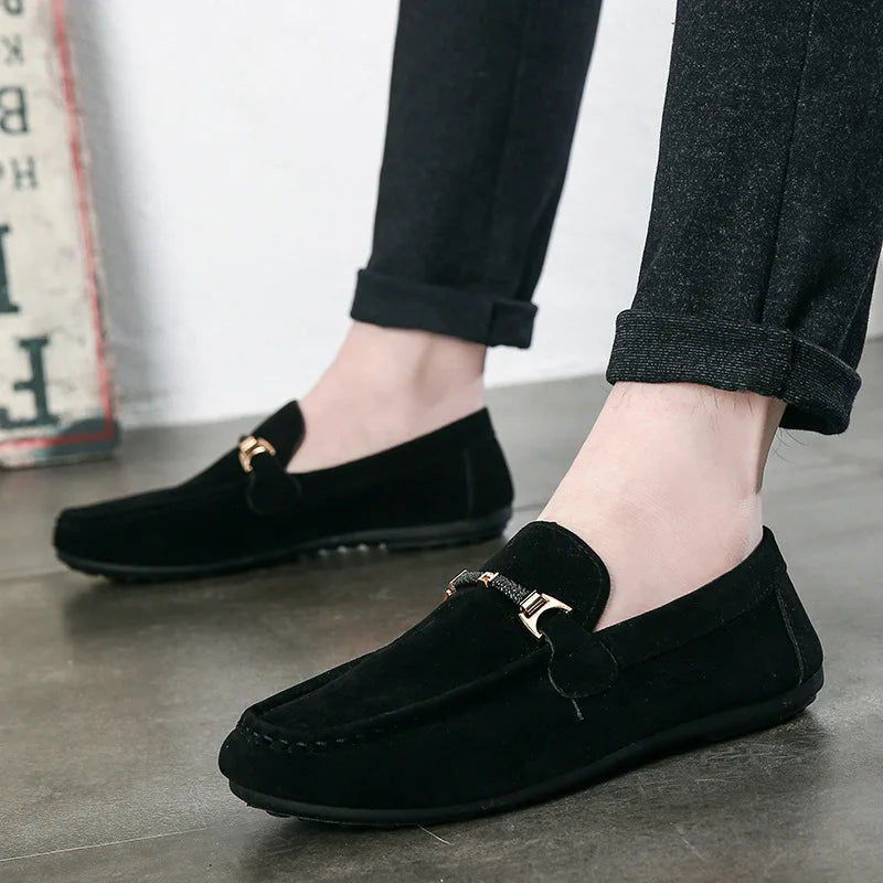 Summer New Trendy Men's Shoes High Quality Soft Loafers Moccasins  Suede Casual Flats Outdoor Light Walking Men's Shoe Zapatos