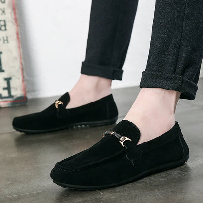 Summer New Trendy Men's Shoes High Quality Soft Loafers Moccasins  Suede Casual Flats Outdoor Light Walking Men's Shoe Zapatos