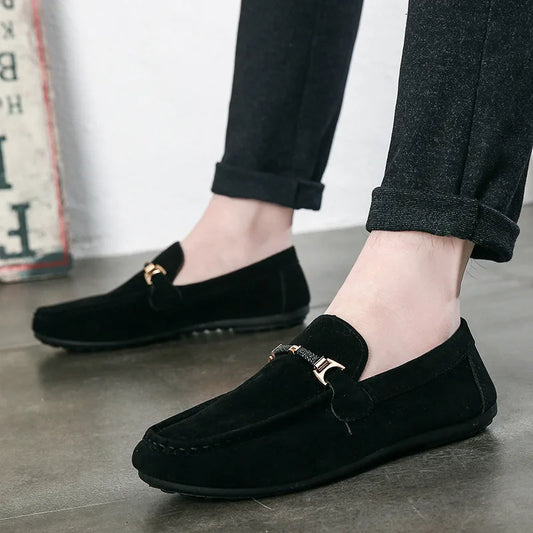 Summer New Trendy Men's Shoes High Quality Soft Loafers Moccasins  Suede Casual Flats Outdoor Light Walking Men's Shoe Zapatos