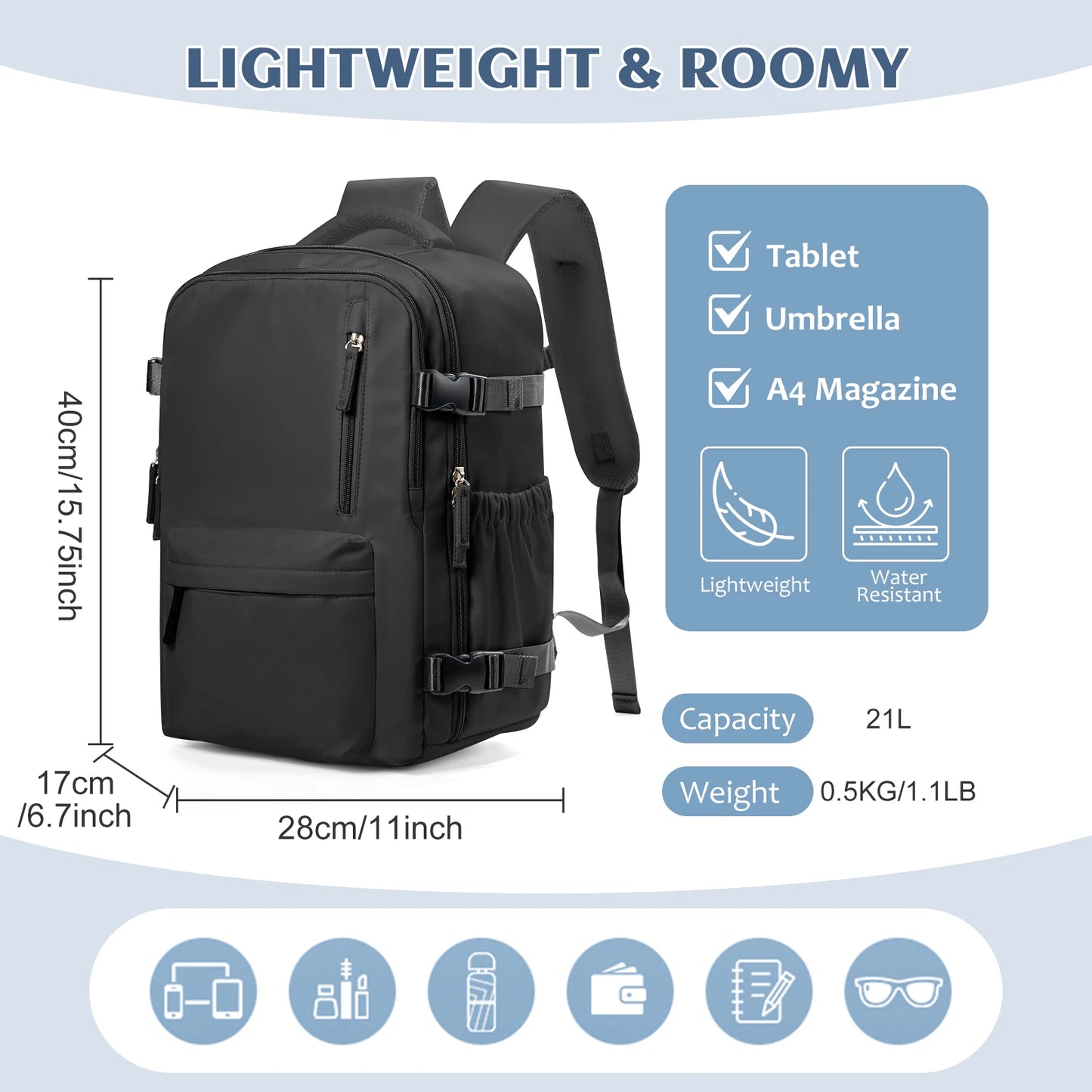 Cabin Airplane Travel Backpack 40x30x20, Hand Luggage Cabin Backpack Wizzair 40x30x20 Carry-Ons Men Women 15.6 inch Laptop Bags