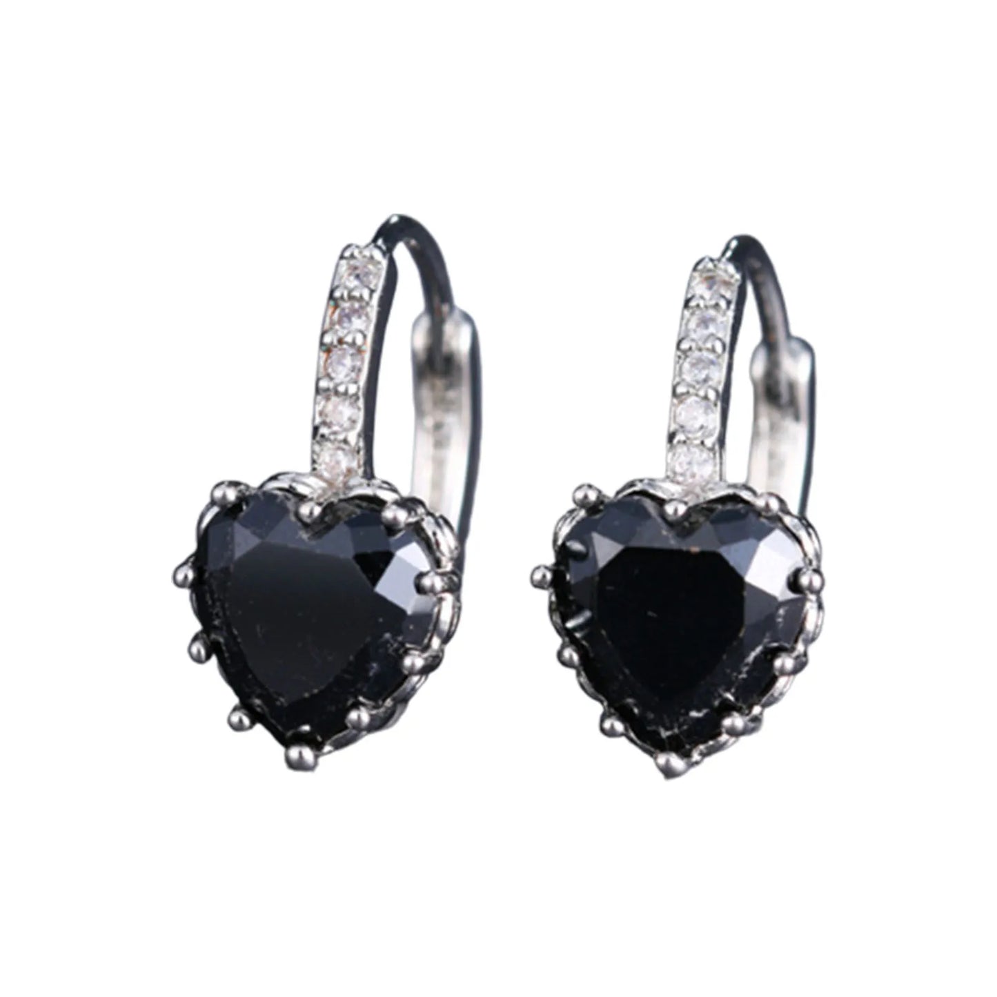 HOT SALES!!! Women's Luxury Pink Love Heart Rhinestone Gold Plated Leverback Hoop Earrings fashion jewelry accessory 17 x 19mm