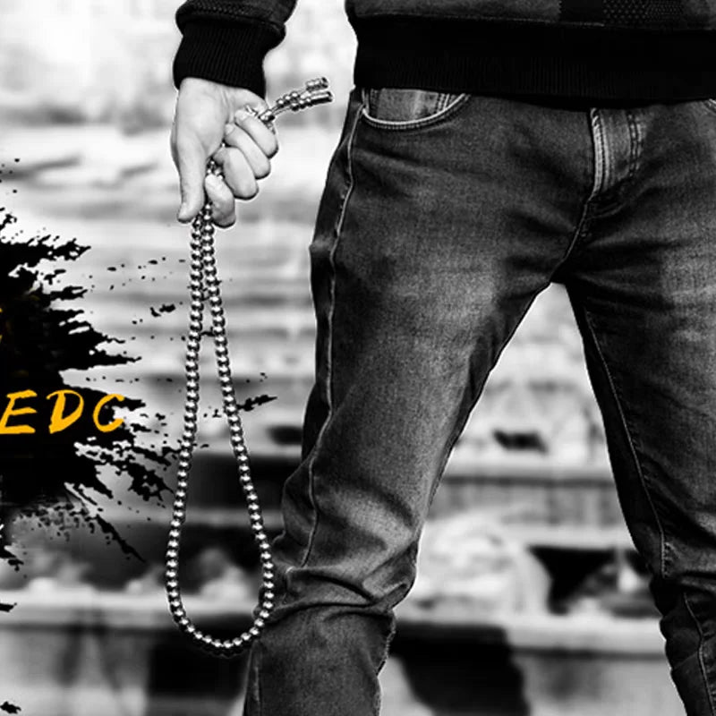 Titanium Steel Bracelet Necklace Chain Prayer Beads Self Defense Waist Faith Buddha Cross Pendant Mens Gadgets For Jewelry Gifts