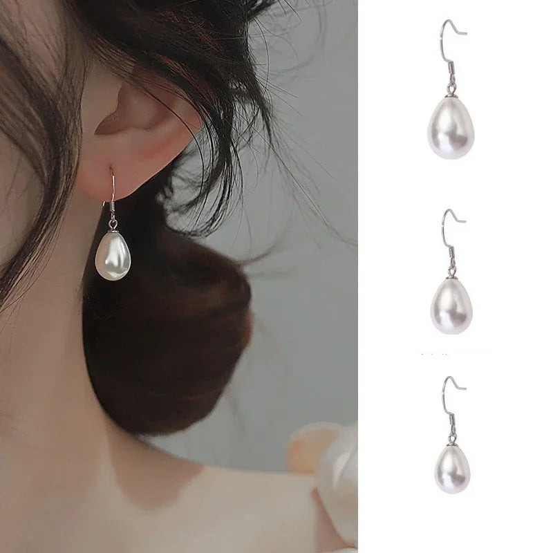 Real 925 Sterling Silver 1 Piece Baroque Pearl Hoop Earrings for Women Trendy Fine Jewelry Minmalist Water Drop Accessory