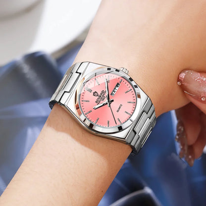 BINBOND Top Brand New 103 Fashionable Men's Quartz Watch Waterproof Night Light Dual Calendar Ultra Thin Men's Quartz Watch