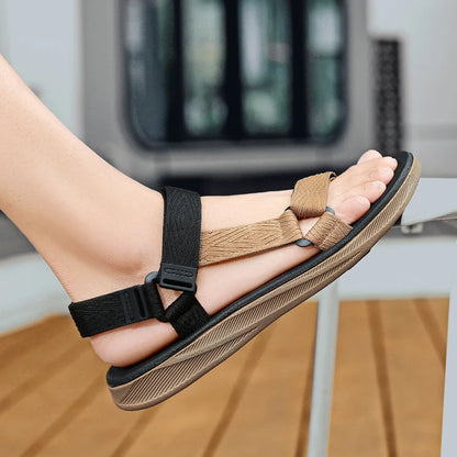 Summer Outdoor Wadable Sandals Man Arch Support Yoga Mat Insole Gladiator Open Beach Slippers Antiskid Durable Flat Men Shoe