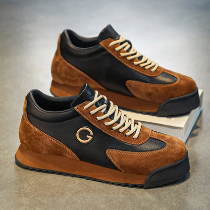 Classic Retro Brown Sneakers Men Comfortable Suede Casual Shoes Men Luxury Brand Designer Shoes For Men Platform Flats Sneakers
