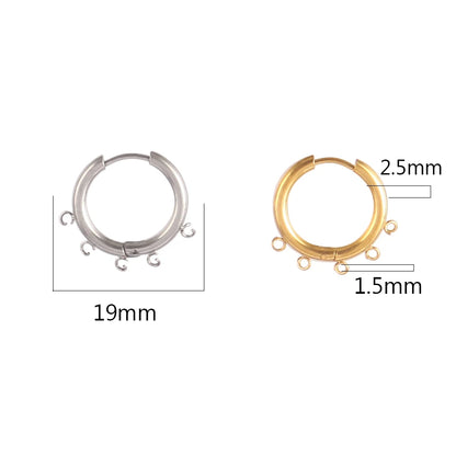 10pcs/Lot 316L Stainless Steel Hoop Earrings Findings Round Earrings Base For DIY Earrings Jewelry Making Supplies Accessories