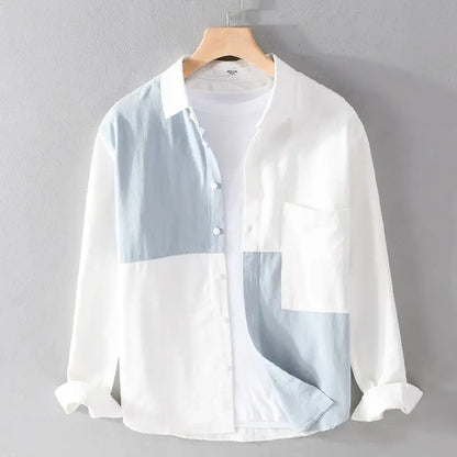 Young Style Trend Popularity Simplicity Versatile Leisure Sunlight Montage Loose Pocket Long Sleeves Men's Shirts Autumn 2024