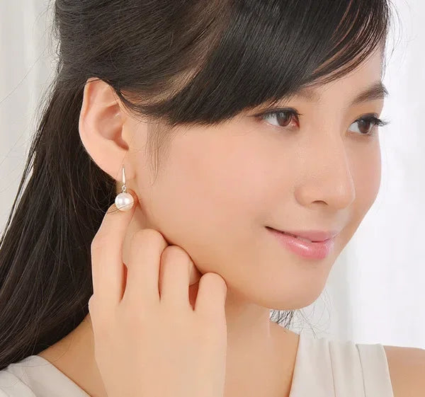 High-quality 925 Sterling Silver classic 10mm Pearl Drop Earrings Jewelry for Woman Girl Wedding Party Gift designer Jewelry