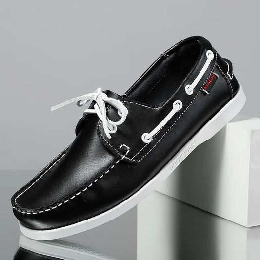 High Quality Genuine Leather Loafers Men's Moccasin Sneakers Men Outdoor Casual Shoes Designer Soft Sole Breathable Leather Shoe