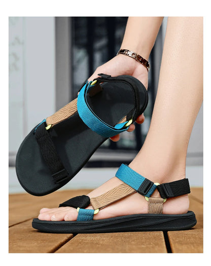 Summer Outdoor Wadable Sandals Man Arch Support Yoga Mat Insole Gladiator Open Beach Slippers Antiskid Durable Flat Men Shoe