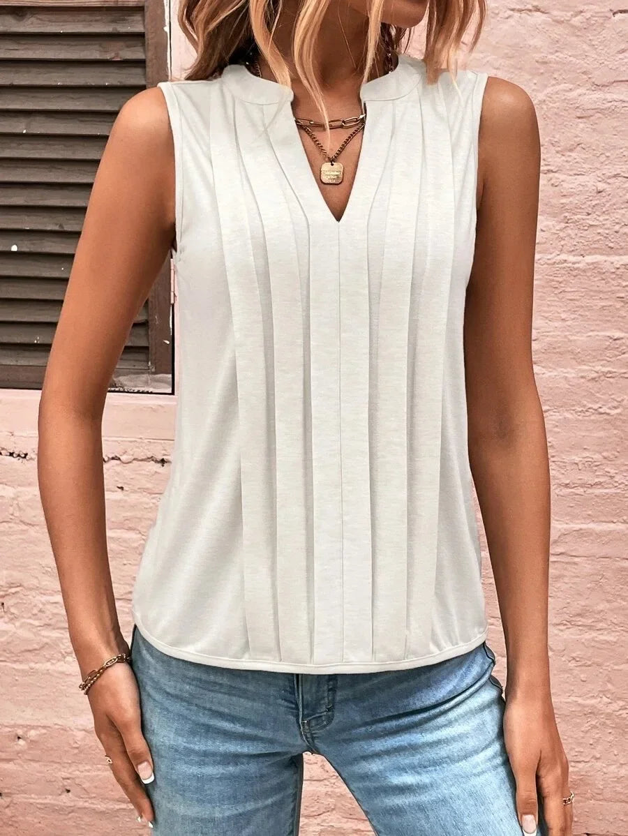 Solid Casual Loose Sleeveless Blouses For Women Fashion Summer Women's Shirts Blouses Elegant Youth Female Tank Tops Streetwear